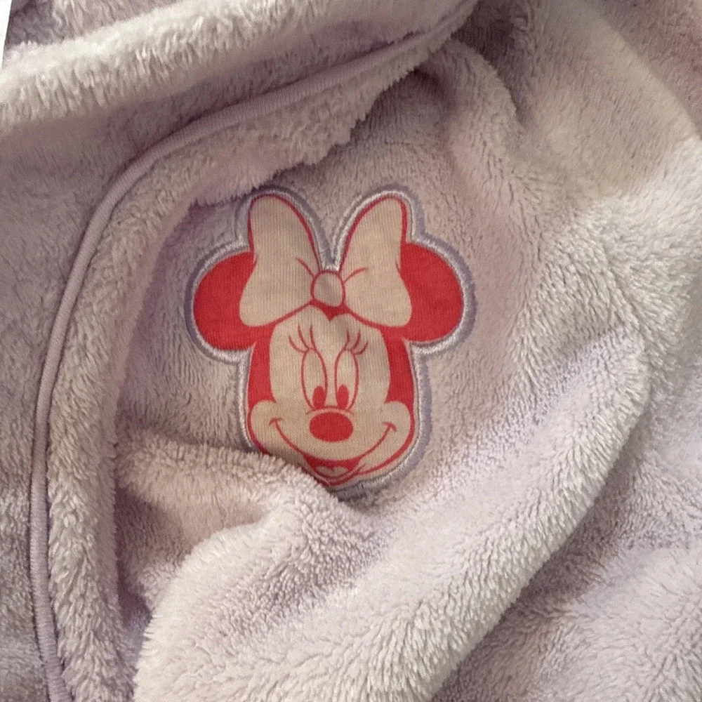 Disney Minnie Mouse Pink Minky Fleece Girl's Bathrobe, Robe SZ 6